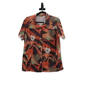 Vintage 1970s Brown Floral Blouse